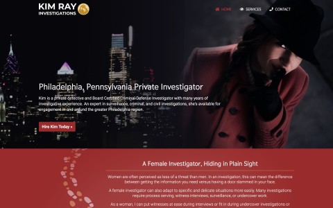 Website Design for Kim Ray Investigations