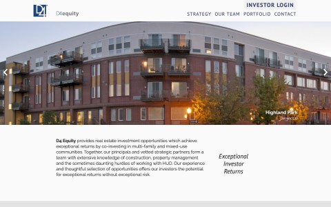 Website Design for D4 Equity